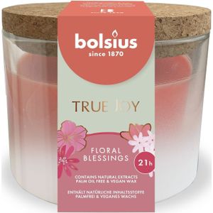 Bolsius geurkaars True Joy Floral Blessings roze 21 uur D 8,3 H 7,6 cm