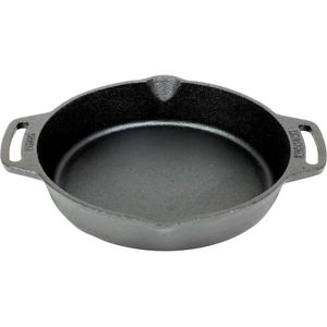 Valhal Outdoor Skillet / Koekenpan, 2 handvatten - gietijzer, diameter 25cm - VH25H