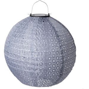 Intratuin solar lampion Bari grijs D 30 H 28 cm