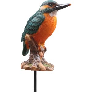 Farmwood Animals tuinsteker ijsvogel blauw / geel 7 x 7 x 20 cm