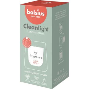 Bolsius navulling waxinelichten CleanLight wit 20 uur D 5,5 H 11,6 cm 2 stuks