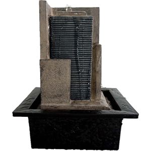 Intratuin waterornament Izuka zwart / grijs / bruin 21 x 18 x 27,5 cm