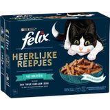 Felix kattenvoer in saus Heerlijke Reepjes vis adult 80 g 12 stuks