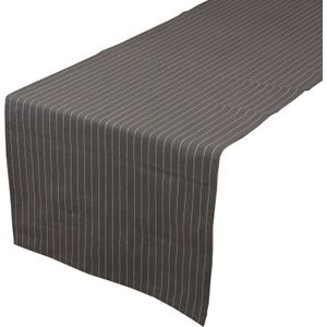 Linen & More tafelloper Pinstripe grijs 50 x 140 cm