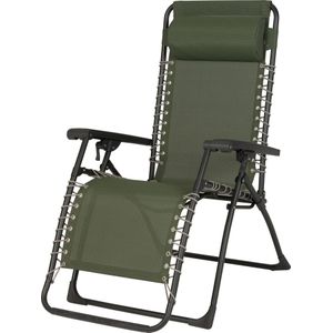 Intratuin - Sanya - Relaxstoel - Legergroen - Gecoat Stalen Frame - Textileen