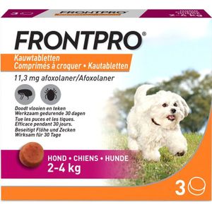 Frontpro kauwtablet vlooien- en tekenmiddel hond 2-4 kg 3 stuks