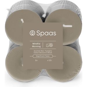 Spaas geurkaars Essential collection Mindful Morning taupe 10 uur D 6 H 2,1 cm 8 stuks