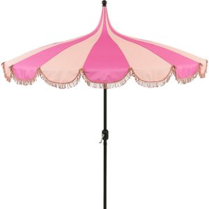 In the Mood Collection parasol Rissy roze / wit 30+UV D 220 cm