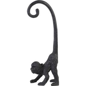 Light & Living wanddecoratie Monkey zwart 16,5 x 14,5 x 45,5 cm