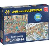 Jumbo Jan van Haasteren Kerst puzzel fabriek Kerstman & Kerstavond 68 x 49 cm 2x1000 stukjes