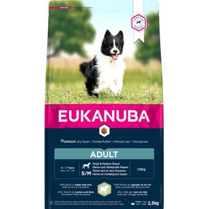 Eukanuba hondenvoer adult klein/middel lam en rijst 2,5 kg