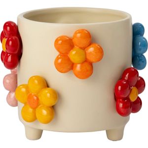 Bloempot op poten binnen Teddie beige Ø 13,5 H 14,5 cm | Intratuin