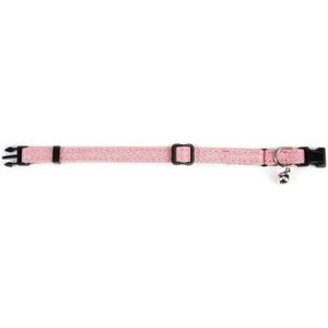 Beeztees kattenhalsband glitter L roze 30 cm