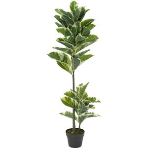 Kunstplant Ficus 2 stammen H 130 cm in pot | groot | voor binnen | Intratuin