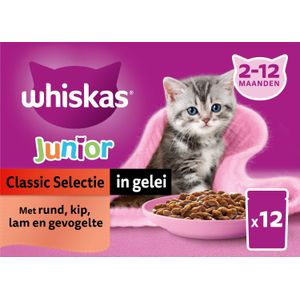 Whiskas kattenvoer in saus Classic Selectie kitten 85 g 12 stuks