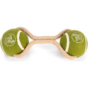 Beeztees hondenspeelgoed Minus One duo tennisbal met koord D 6,4 cm