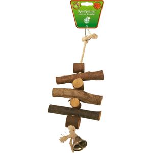 Boon vogel speelgoed touw en hout met bel naturel 33 cm