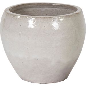 Mega Collections Bloempot buiten Glazed wit Ø 20 H 18 cm