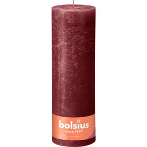 Bolsius wijnrood rustiek stompkaars 300/100 (200 uur) Velvet Red