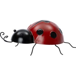 Intratuin tuin wanddecoratie Lady lieverheersbeestje rood 18,5 x 8 x 23 cm