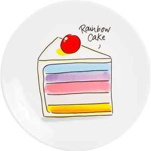 Blond Amsterdam gebaksbord Even Bijkletsen rainbow cake D 18 H 1,5 cm