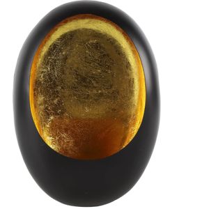 Countryfield waxinelichthouder Eggy zwart / goud 17,5 x 32,5 x 44 cm