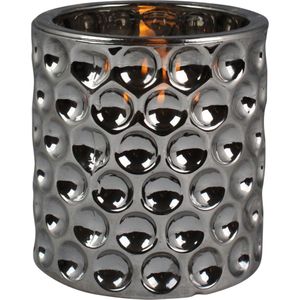 Peha Magic LED kaars in glas Jacob zilver D 9 H 9,6 cm