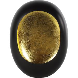 Countryfield waxinelichthouder Eggy zwart / goud 13,5 x 25 x 34,5 cm