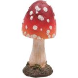 SID tuinbeeld paddenstoel Corey rood / wit 6 x 6 x 13 cm