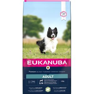 Eukanuba hondenvoer adult klein/middel lam en rijst 12 kg