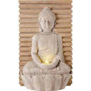 Lumineo waterornament boeddha grijs / naturel 28 x 44,5 x 72,5 cm