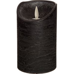 1x Zwarte LED kaarsen / stompkaarsen 12,5 cm - Luxe kaarsen op batterijen met bewegende vlam