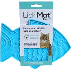 LickiMat kattenmat Vis blauw 21,5 x 0,8 x 21 cm