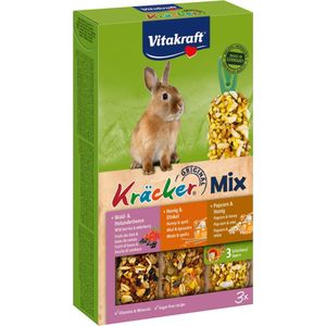 Vitakraft konijnensnack Kräcker Mix bosbessen/honing/popcorn 3 stuks