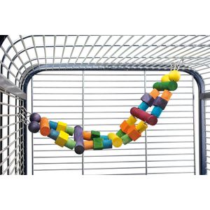 Beeztees vogelspeelgoed papegaaien ladder met blokken 64 x 18 cm