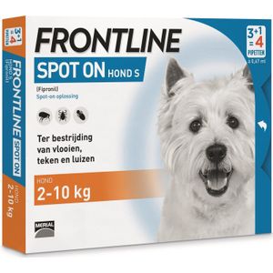 Frontline Spot On hond S 2-10 kg 4 stuks