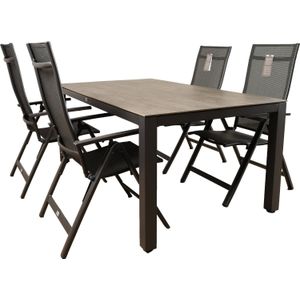 Tierra Outdoor 4 persoons diningset Briga grijs met Avento antraciet | 300 x 246 cm