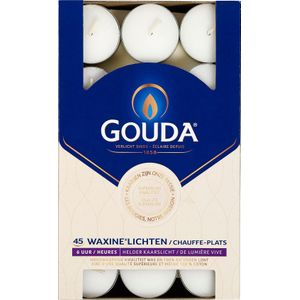 Gouda Waxinelichtjes Wit - 45 stuks