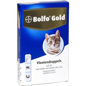 Bolfo Gold vlooiendruppels kat 40 4 pipetten