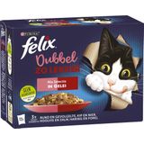 Felix kattenvoer in gelei Dubbel Zo Lekker Mix Selectie adult 85 g 12 stuks