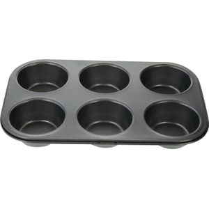 Cosy & Trendy bakvorm 6 muffins zwart 27 x 18,5 x 3,5 cm