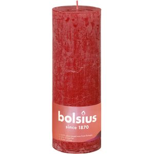 Bolsius stompkaars Rustiek Shine rood 85 uur D 6,8 H 19 cm
