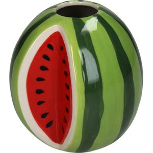Vaas Watermeloen groen / rood D 10,7 H 12,1 cm