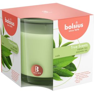Bolsius geurkaars True Scents Green Tea groen 43 uur D 9,7 H 9,9 cm