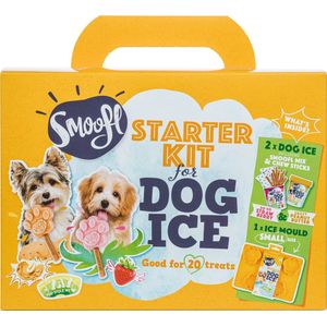 Smoofl starter kit voor hondenijsjes small aardbei en pindakaas