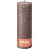 Bolsius stompkaars Rustiek Shine taupe 200 uur D 10 H 30 cm