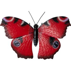 Intratuin tuinwanddecoratie vlinder rood 45 x 30 x 9 cm