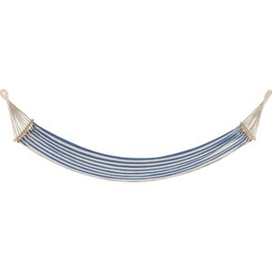 Intratuin hangmat Marine blauw / wit 200 x 80 cm