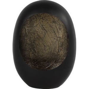 Countryfield waxinelichthouder Eggy zwart 9,5 x 17 x 23 cm