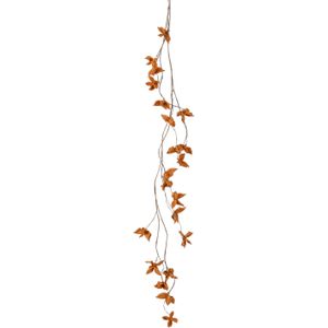House of Seasons kunsthangplant met bladeren 130 x 5 x 6 cm oranje